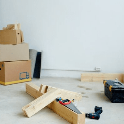 Préparation pour faire des travaux