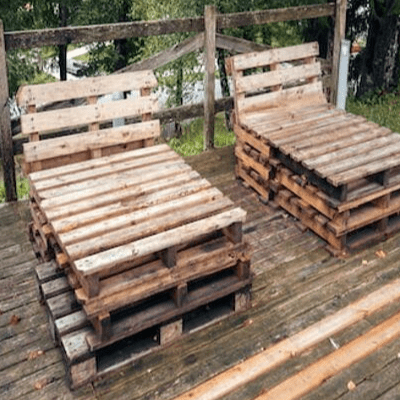 Transat extérieur en palette de bois